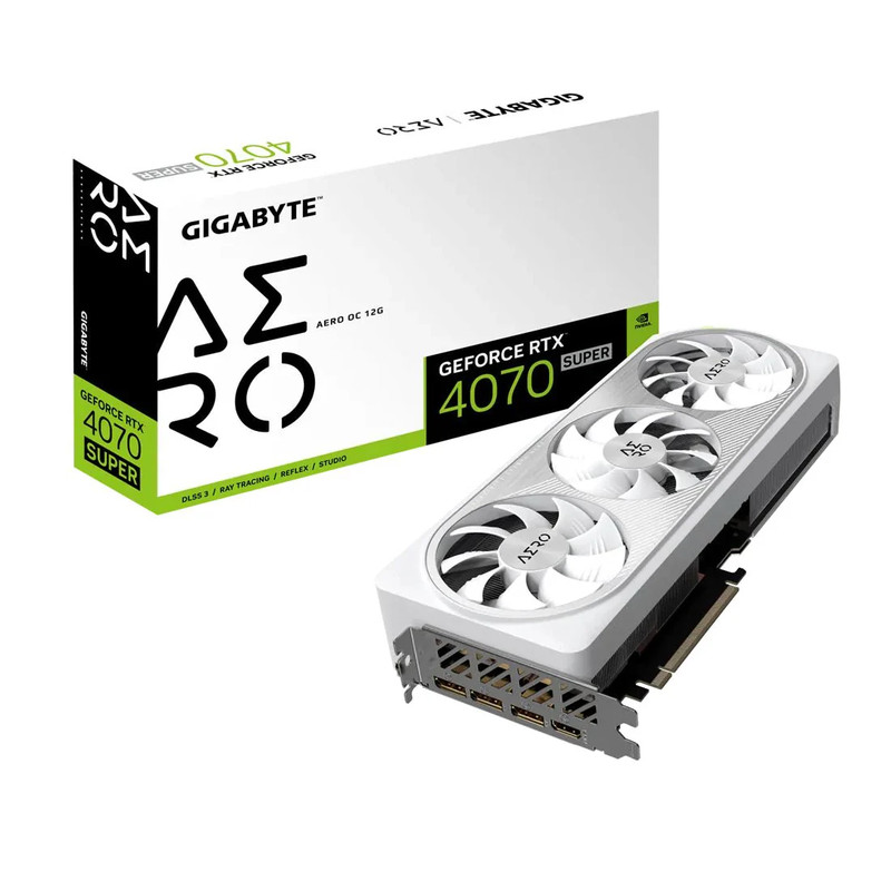 Gigabyte GeForce RTX 4070 Super Aero OC 12GB GDDR6X Graphics Card - White - كرت الشاشة